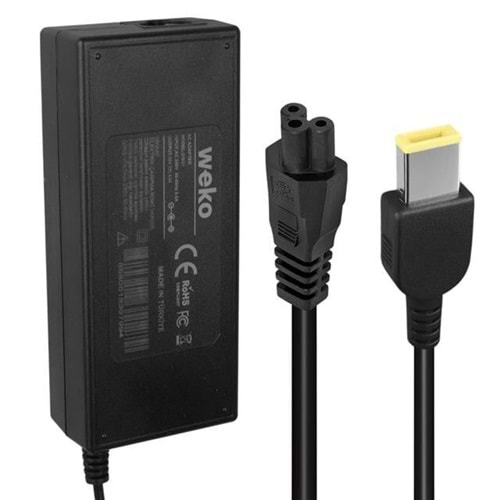 Weko 20V 4.5A 90W Lenovo Uyumlu Square (Slim Tip) Notebook Yerli Üretim Güç Adaptörü