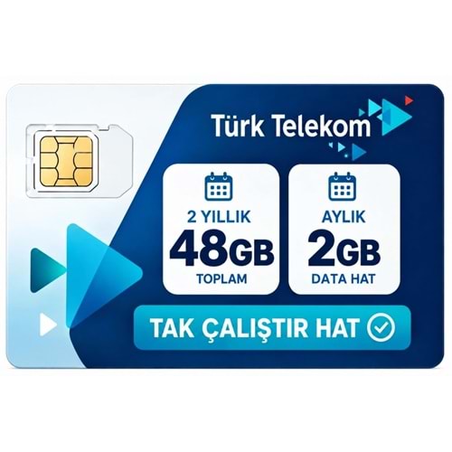 TELEKOM Aylık 2GB Data Hattı M2M-IOT – Taahhütsüz – 4G – Wifi Kameralar DVR/NVR İçin 2 YILLIK