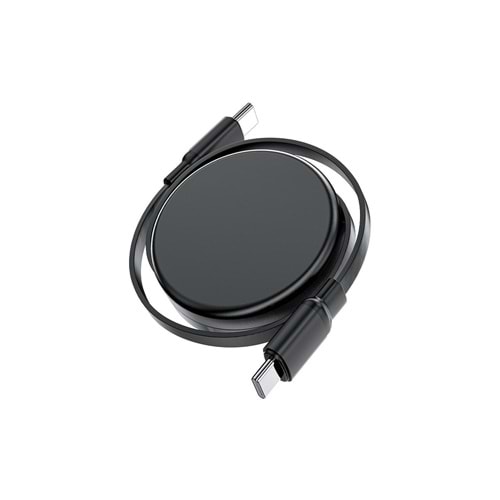 Acefast USB-C to USB-C Makaralı Kablo 60W Güç 0.8 Metre PPS 2.0 - Super Hızlı Şarj - Apple Uyumlu Type-C Şarj Data Kablosu - C13-03 (Acefast Türkiye Garantili)