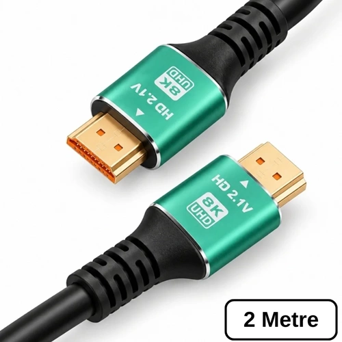 Hdmi 2.1 8K Ultra Hd Kablo 2 Metre 48Gbps 4K 120Hz Altın Uçlu Kablo Led Tv 6122