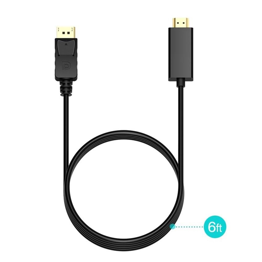 Displayport To Hdmi Çevirici Dönüştürücü Adaptör Kablosu 1.8 M 4318