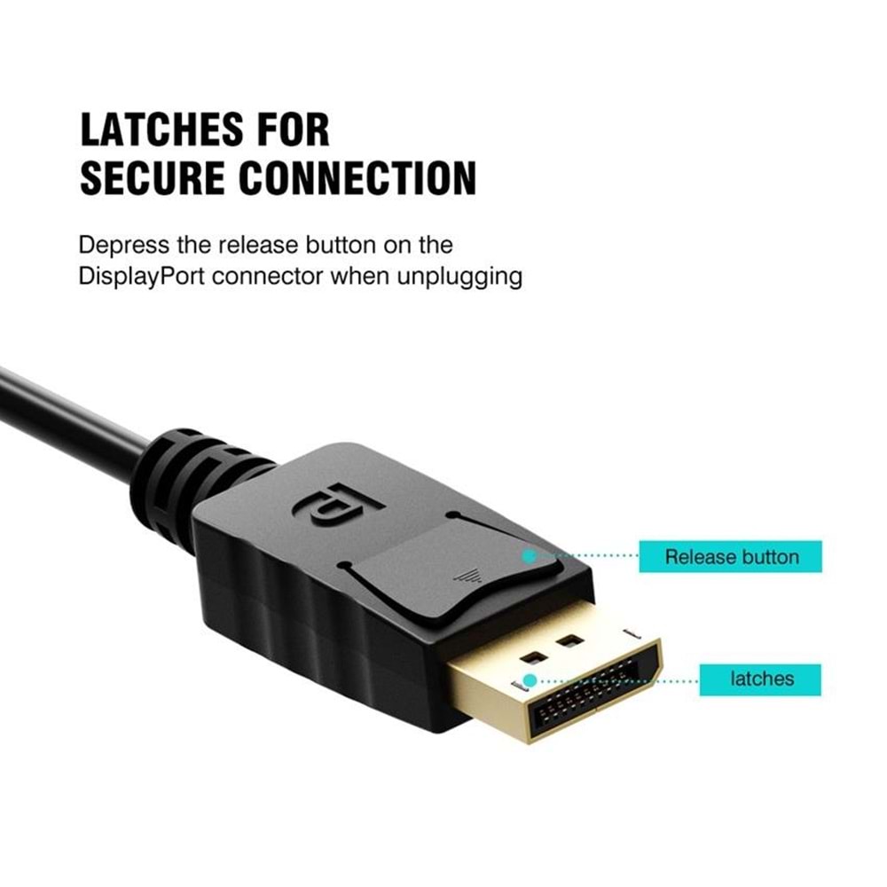 Displayport To Hdmi Çevirici Dönüştürücü Adaptör Kablosu 1.8 M 4318