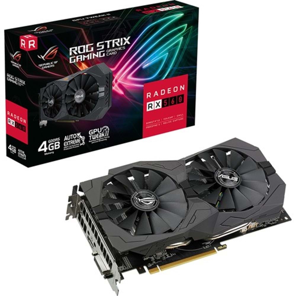 ASUS RADEON ROG-STRIX-RX560-4G-V2-GAMING 128 Bit GDDR5 4 GB Ekran Kartı