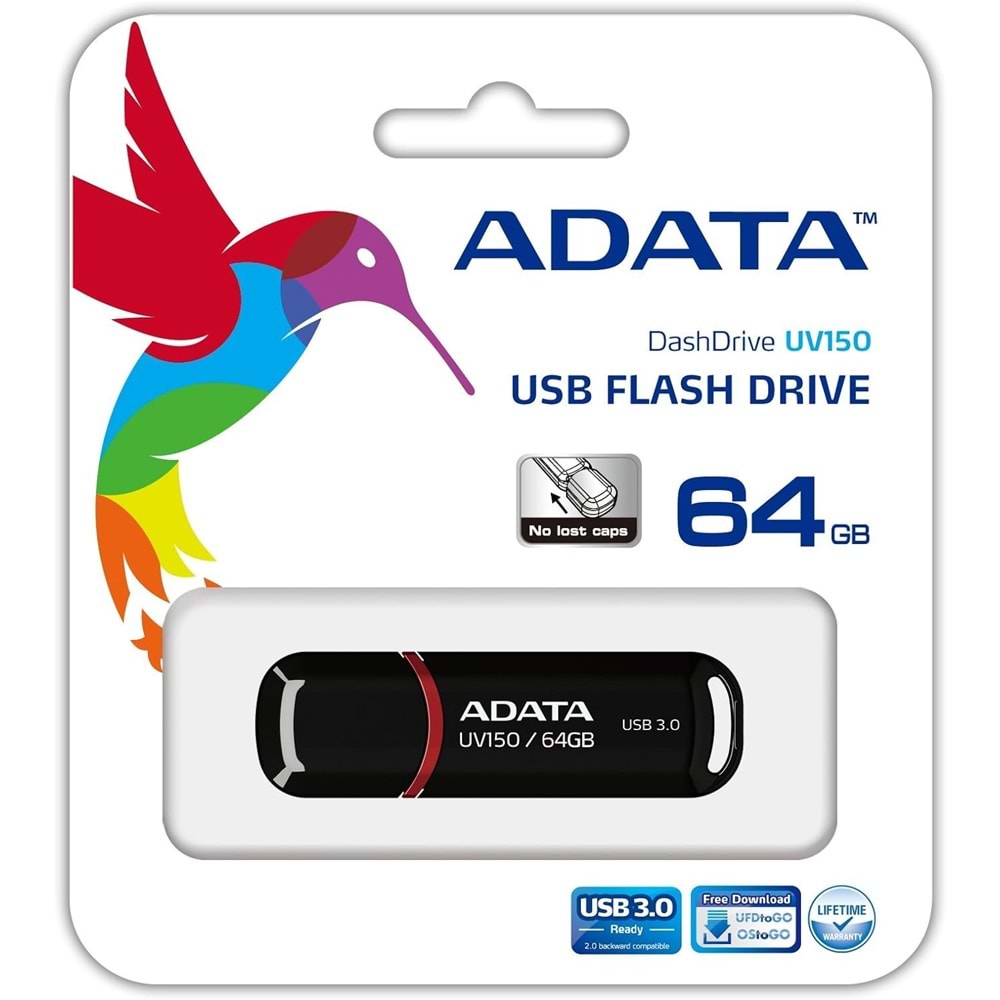 Adata UV150 64GB USB3.0 Siyah USB Bellek AUV150-64G-RBK