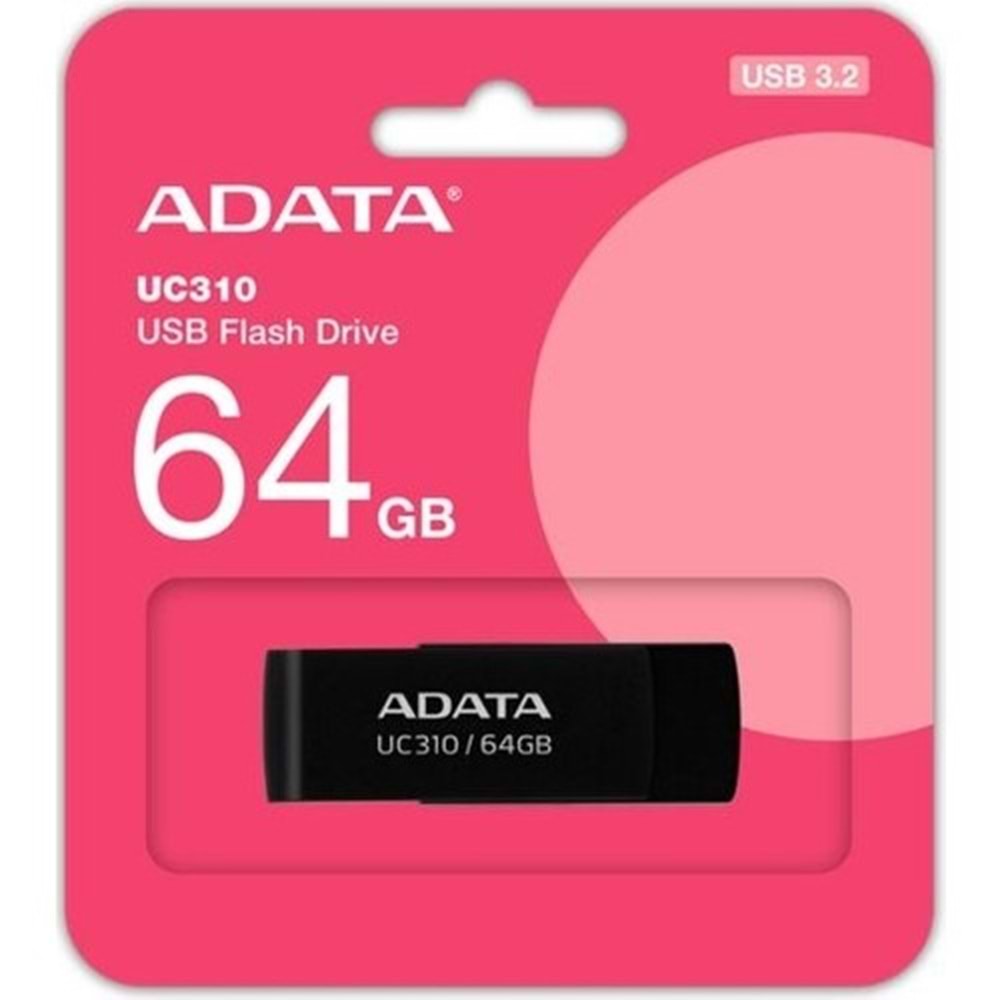 Adata UC310 64GB USB3.2 Siyah USB Bellek UC310-64G-RBK