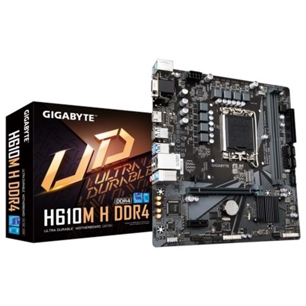 GIGABYTE H610M H V2 3200MHz DDR4 Soket 1700 M.2 USB 3.2 HDMI D-Sub mATX Anakart