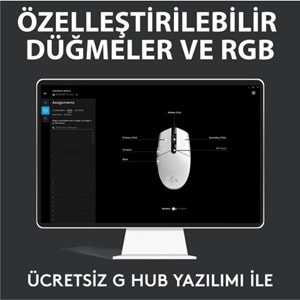 Logitech G G102 LIGHTSYNC RGB Aydınlatmalı 8.000 DPI Kablolu Oyuncu Mouse - Beyaz