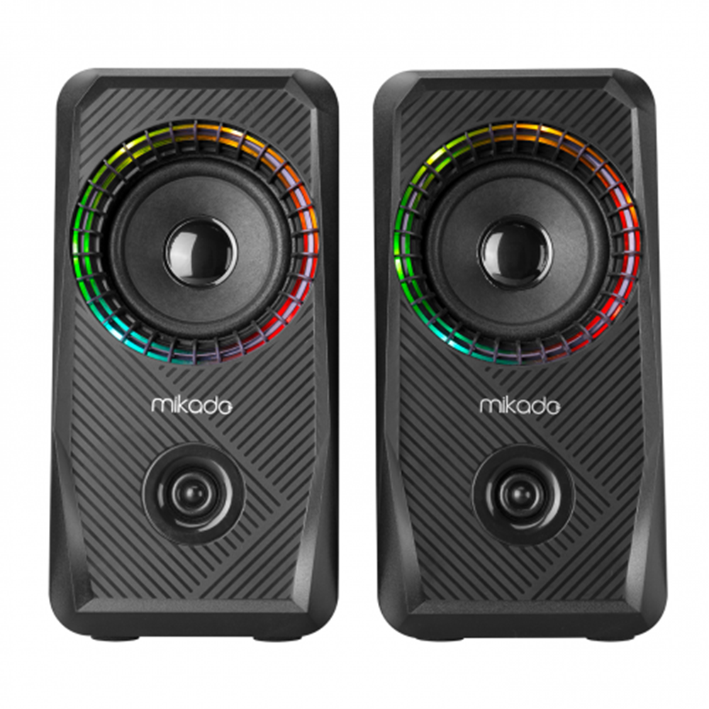 Mikado MD-S26 JOY, 6W, 1+1 Masaüstü, RGB, USB Speaker, Siyah