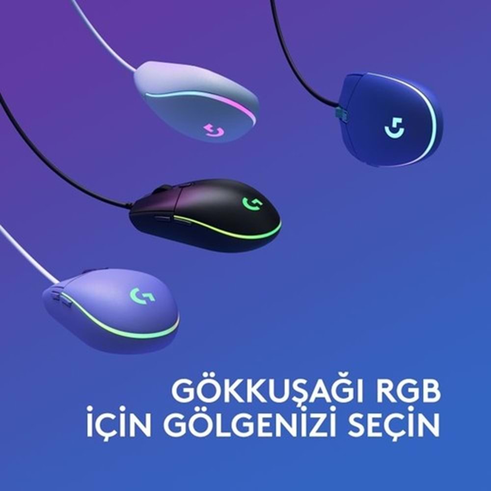 Logitech G G102 LIGHTSYNC RGB Aydınlatmalı 8.000 DPI Kablolu Oyuncu Mouse - Mavi