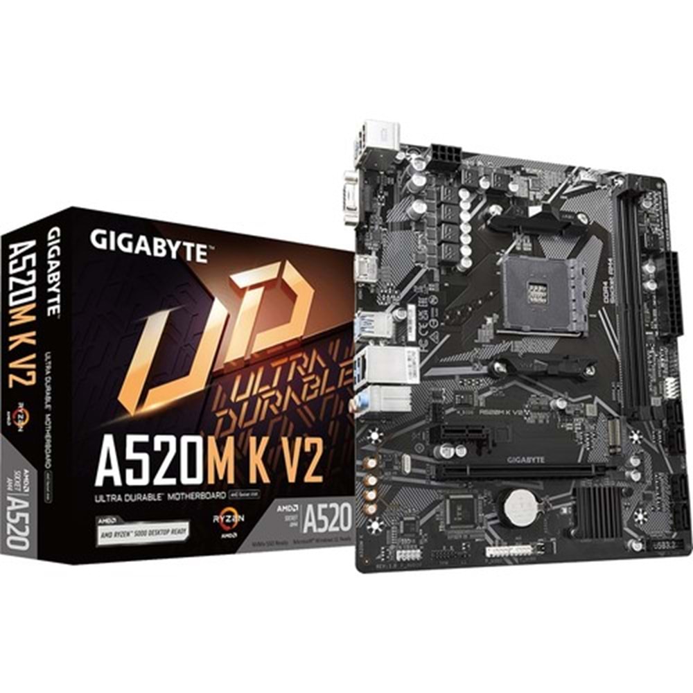 Gigabyte A520m-K V2 Amd A520 5100 Mhz (OC) Ddr4 Soket Am4 Matx Anakart A520M-K-V2