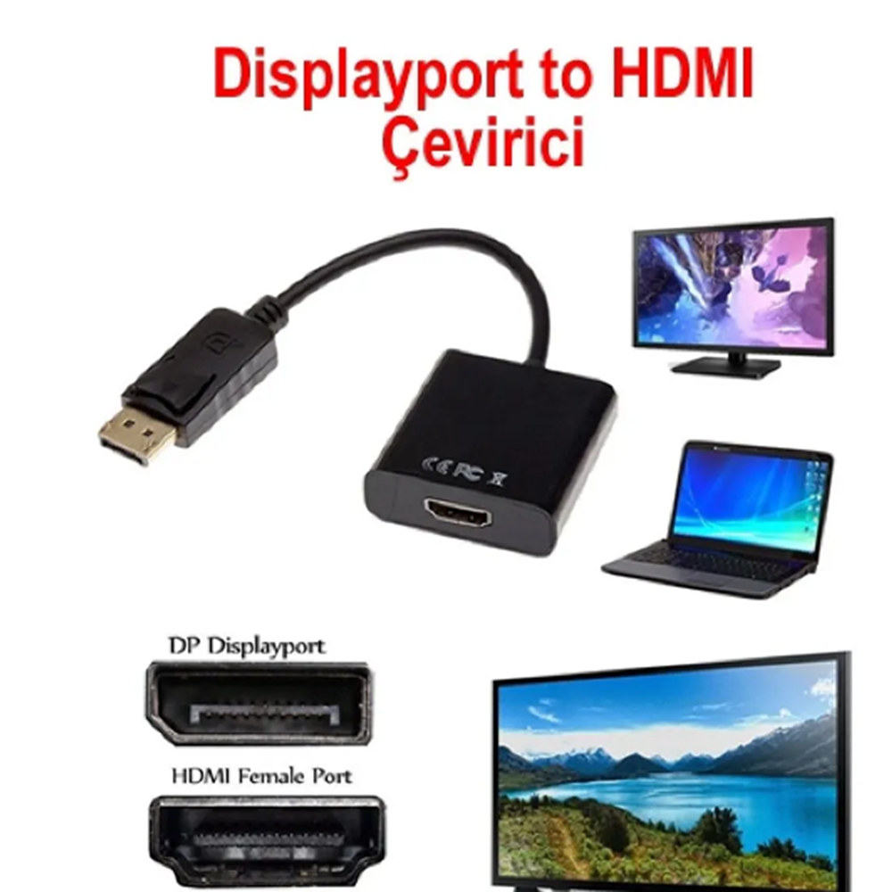 Displayport To HDMI Çevirici Dönüştürücü Adaptör Kablosu 2038