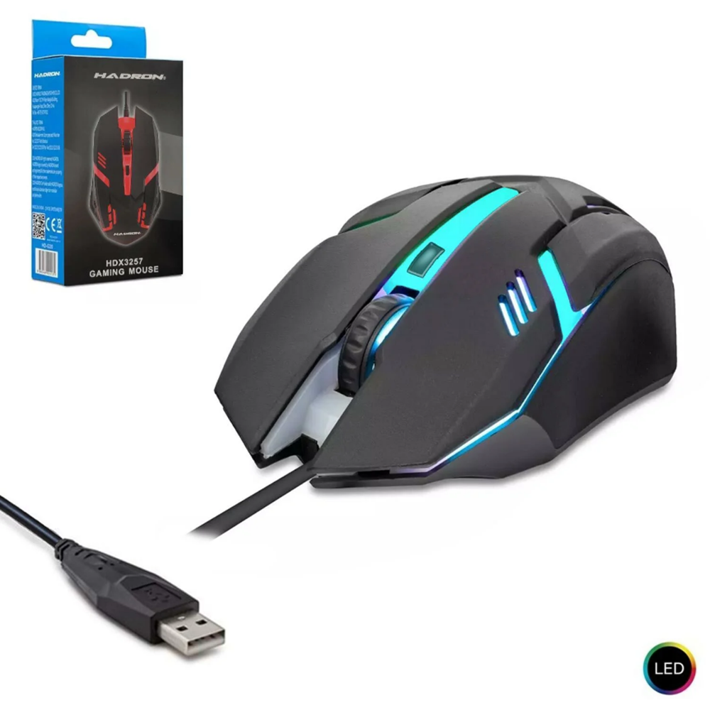 HADRON HDX-3257 KABLOLU OYUNCU MOUSE 1600DPI LEDLİ