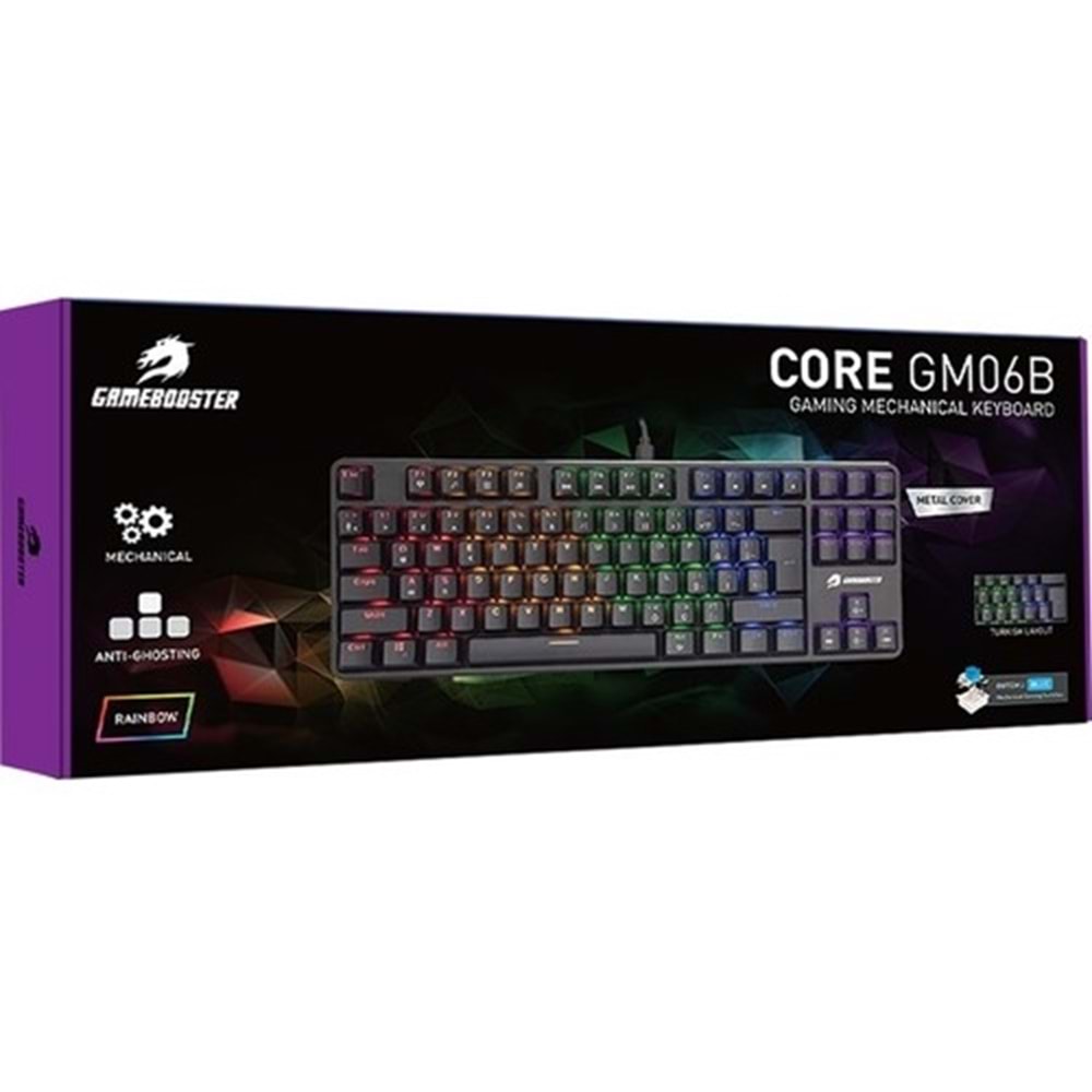 GameBooster GM06B Plus Rainbow Aydınlatmalı TKL Mekanik Red Switch Oyuncu Klavyesi