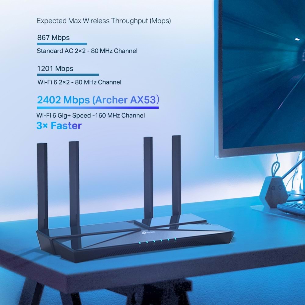 TP-LINK Archer AX53 AX3000 Çift Bant Gigabit Wi-Fi 6 Router