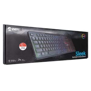 Everest KB-120 Sleek Siyah USB Gökkuşağı Aydınlatmalı Q Gaming Oyuncu Klavyesi