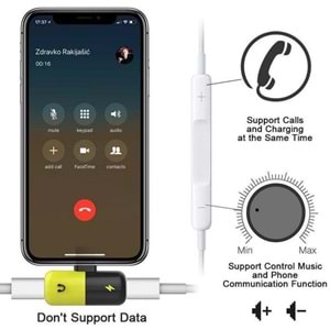 Lightning Kulaklık Şarj Çevirici Dönüştürücü Adaptör 4343