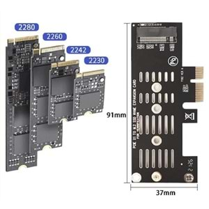 Pci-e Express 3.0 To Nvme Ssd M.2 M Key Çevirici Kart 5225