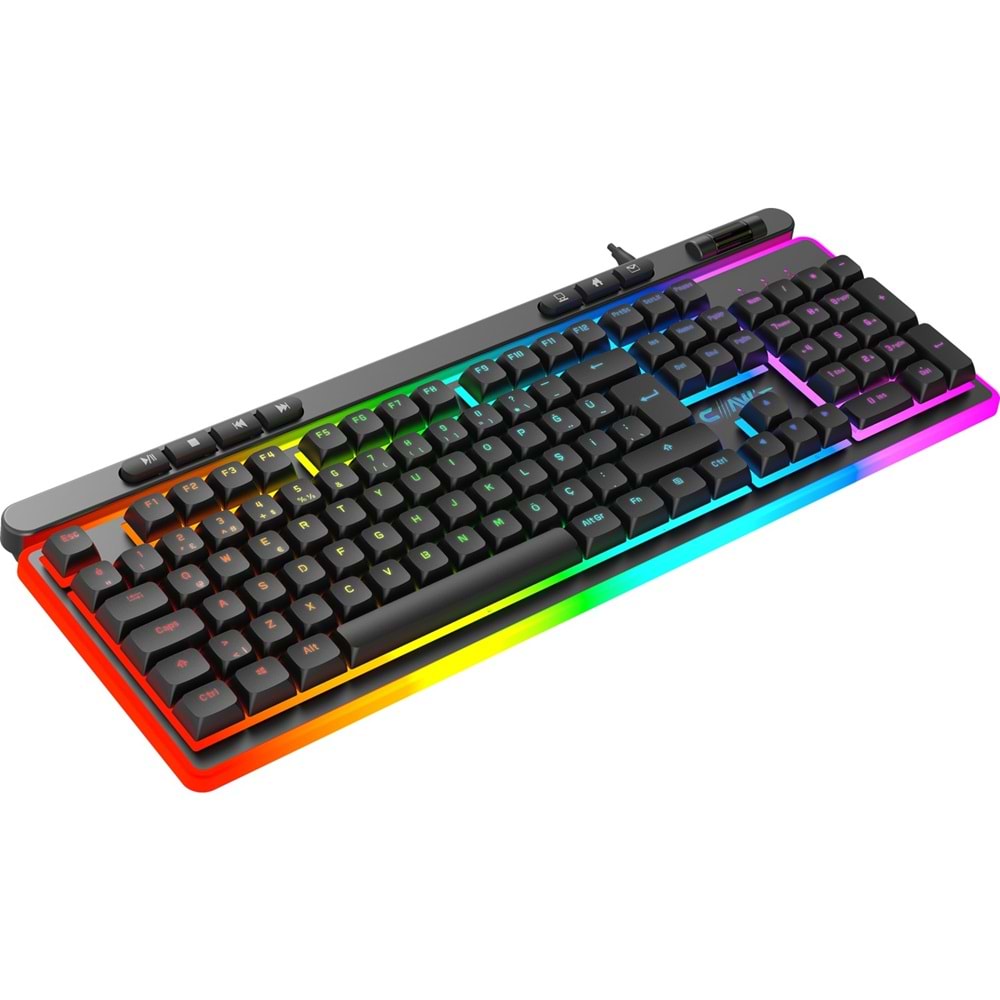 Claw's Nova K1 360° Özelleştirilebilir Rgb & Yazılımlı Full Membran 104+7 Tuşlu Ekstra Multimedya / Rollover Ses Kontrol Mekanizmalı Gaming Klavye