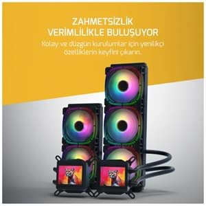 Gamepower Skadi Elite LCD 240 ARGB 240mm Sıvı İşlemci Soğutucu AM5 ve LGA1700 Uyumlu