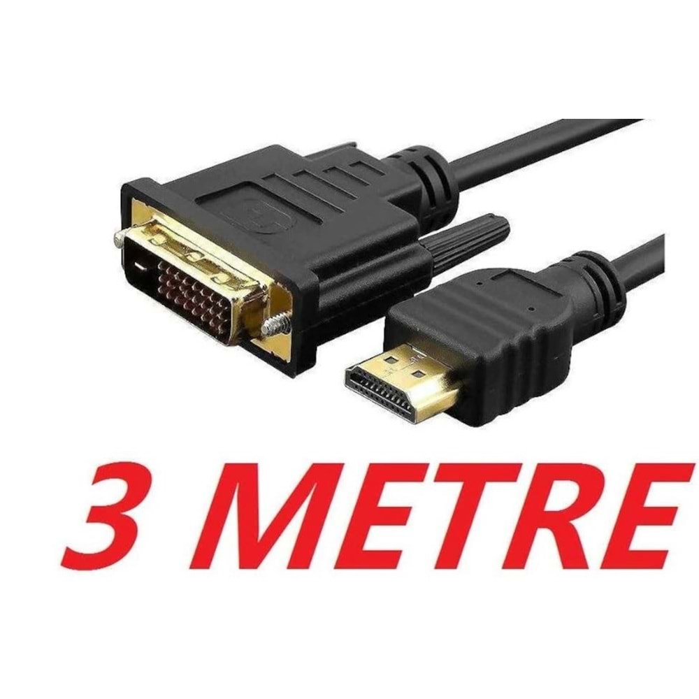 Hdmi To Dvi 24+1 Çevirici Çift Yönlü Monitör Kablosu 3 Metre 4633
