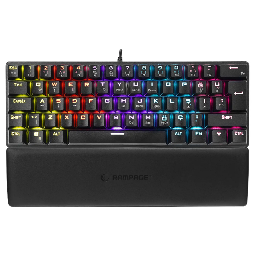 Rampage ALLY K11 Siyah Rainbow Q Bilek Destekli Blue Switch Mekanik Gaming (Oyuncu) Klavye