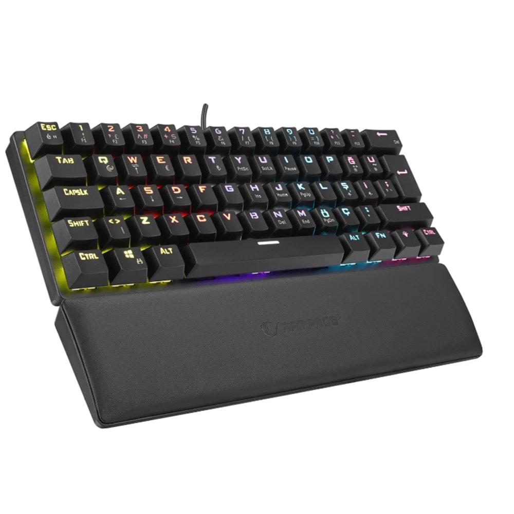 Rampage ALLY K11 Siyah Rainbow Q Bilek Destekli Blue Switch Mekanik Gaming (Oyuncu) Klavye