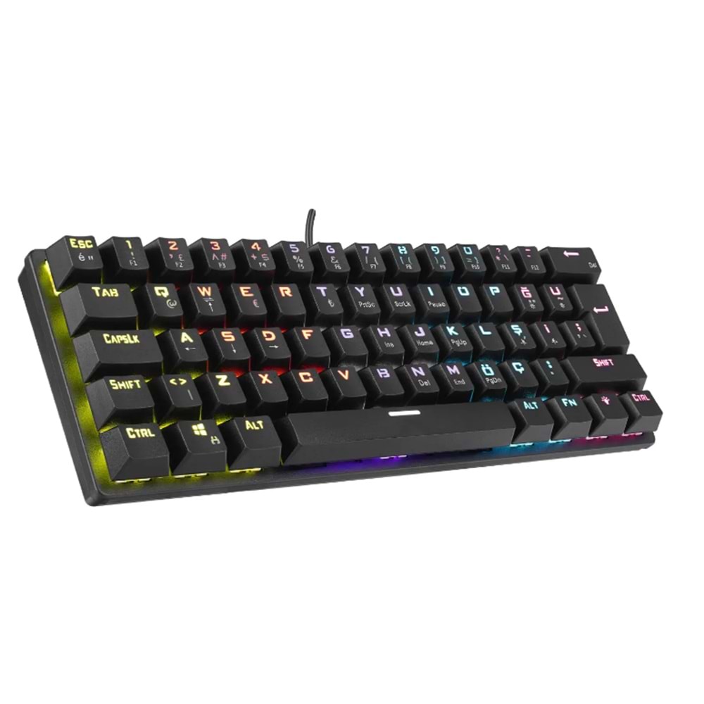Rampage ALLY K11 Siyah Rainbow Q Bilek Destekli Blue Switch Mekanik Gaming (Oyuncu) Klavye