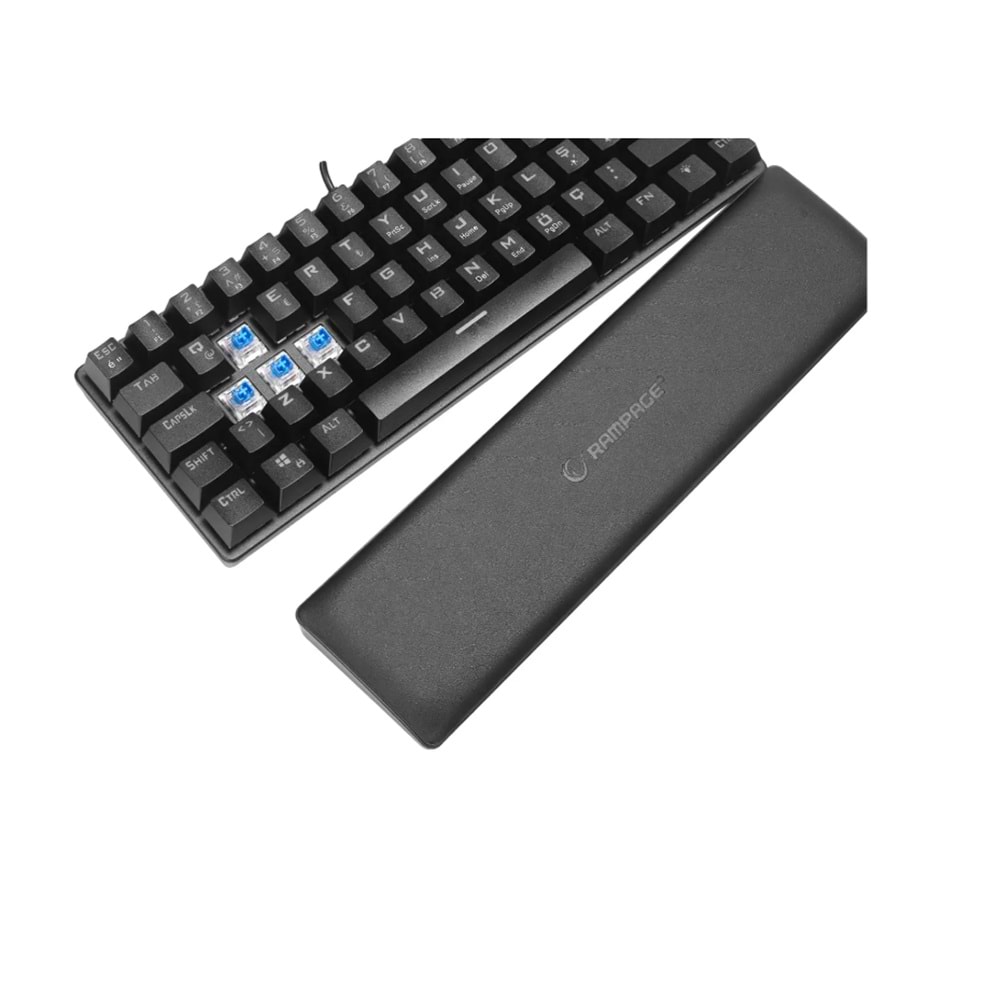 Rampage ALLY K11 Siyah Rainbow Q Bilek Destekli Blue Switch Mekanik Gaming (Oyuncu) Klavye