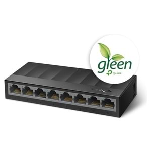TP-LINK LS1008G, Green Tech, 8 Port GigaBit, Yönetilemez, Masaüstü Switch
