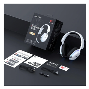 Havit Gamenote Fuxi-H7 RGB Kablosuz Beyaz Gaming (Oyuncu) Kulaklığı