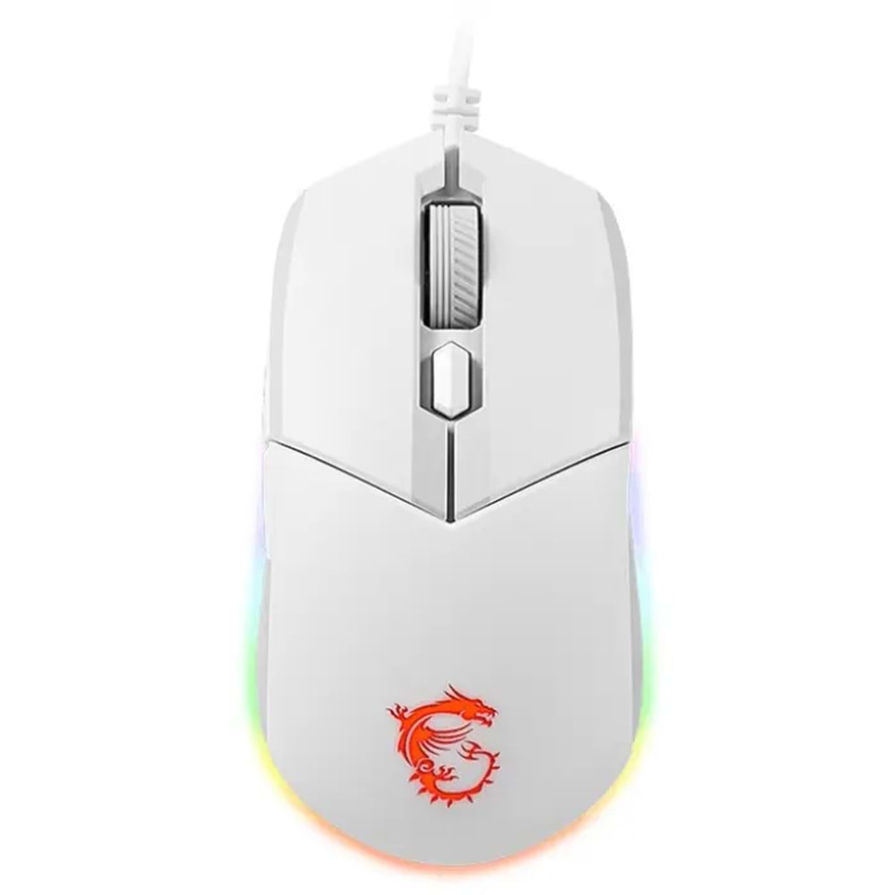 MSI Clutch GM11 White 5000DPI 6 Tuş RGB Optik Beyaz Kablolu Gaming (Oyuncu) Mouse