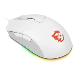 MSI Clutch GM11 White 5000DPI 6 Tuş RGB Optik Beyaz Kablolu Gaming (Oyuncu) Mouse