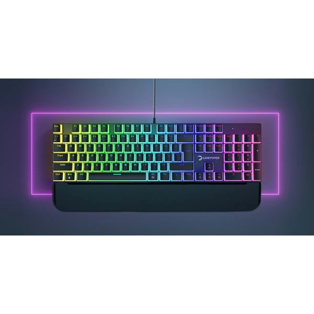 Gamepower Suki Mekanik Kırmızı Switch Puding Keycaps Türkçe Q 104 Tuş USB Gaming Klavye
