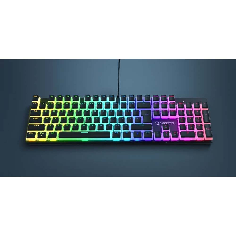 Gamepower Suki Mekanik Kırmızı Switch Puding Keycaps Türkçe Q 104 Tuş USB Gaming Klavye