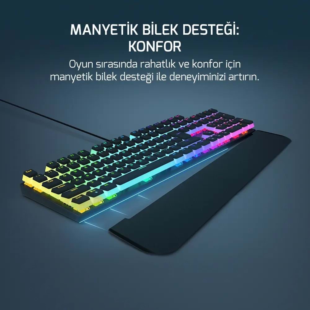 Gamepower Suki Mekanik Kırmızı Switch Puding Keycaps Türkçe Q 104 Tuş USB Gaming Klavye