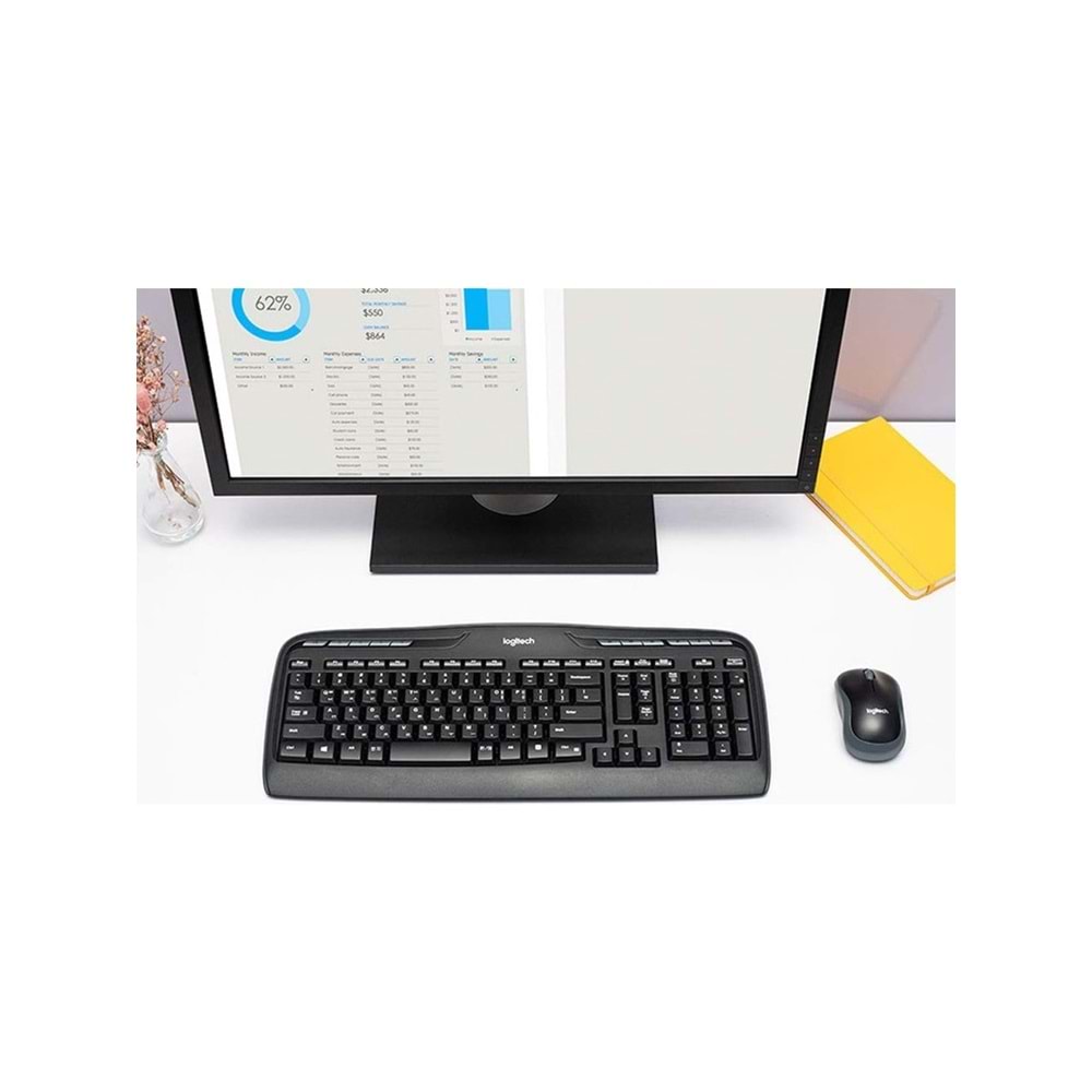 Logitech MK330 Kablosuz Türkçe Klavye Mouse Seti - Siyah