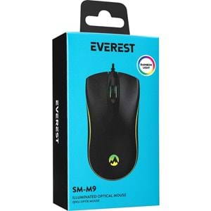 Everest SM-M9 USB Kablolu Siyah 3D Optik LED Mouse