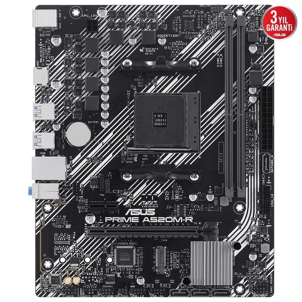 ASUS Prime A520M-R AMD Soket AM4 DDR4 5100MHz mATX Anakart