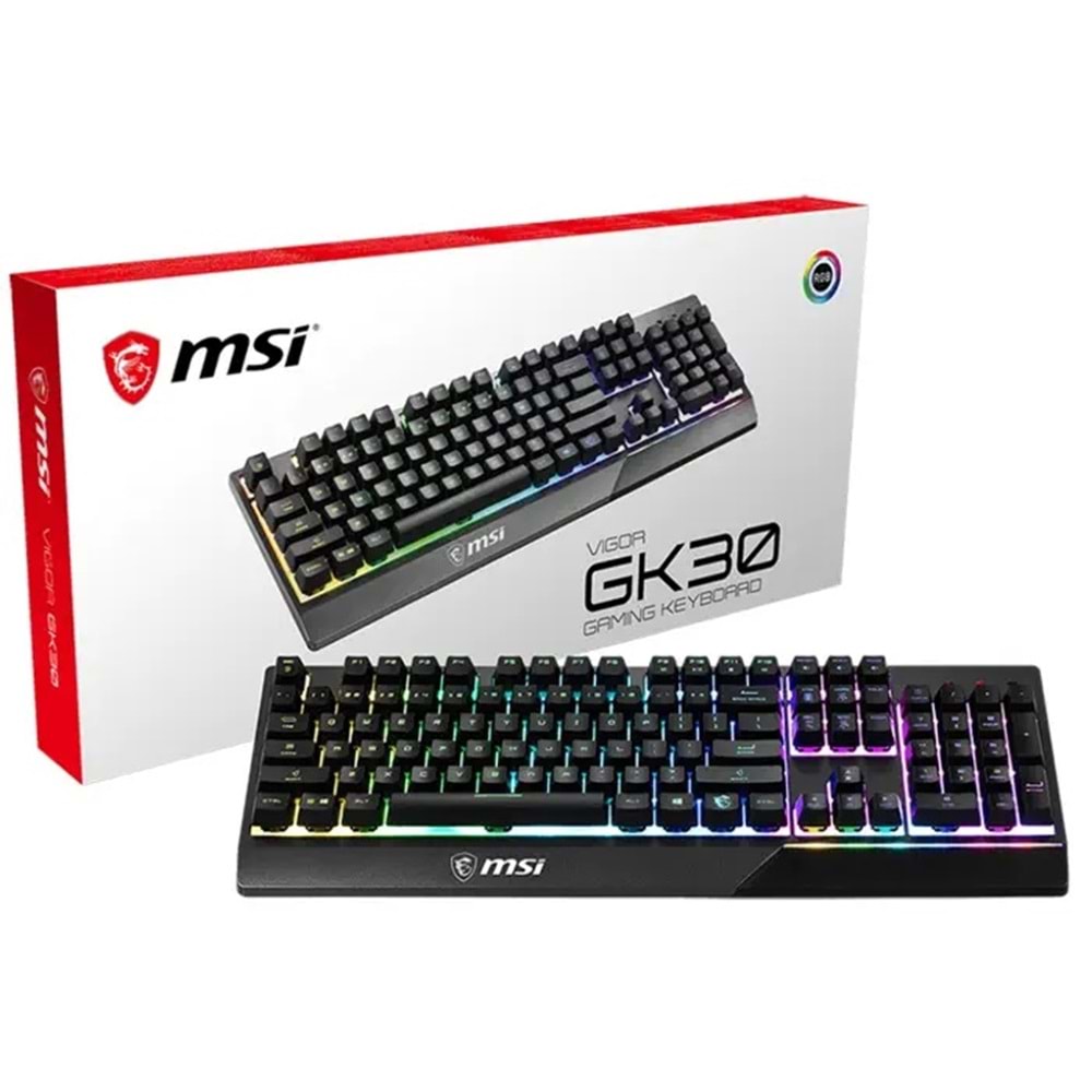 MSI Vigor GK30 TR Mekanik Hisli RGB WaterProof Gaming Klavye
