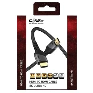 Claw's 8K UHD HDMI 2.1 48 Gbps / 24K Gold / Alüminyum Gövdeli 8K 60Hz-4K 120Hz-2K 240HZ-FHD 240Hz Destekli Premium HDMI