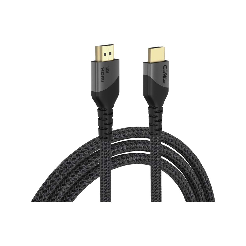 Claw's 8K UHD HDMI 2.1 48 Gbps / 24K Gold / Alüminyum Gövdeli 8K 60Hz-4K 120Hz-2K 240HZ-FHD 240Hz Destekli Premium HDMI