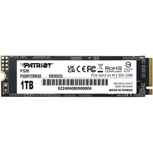 Patriot P320 1TB 3000/2200MB/s NVMe M.2 SSD Disk (P320P1TBM28)