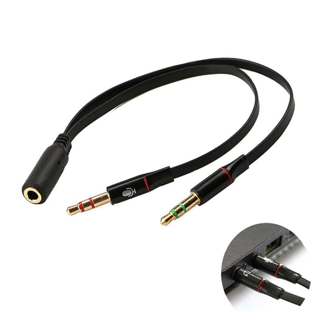 Kulaklık Mikrofon Çevirici Ayırıcı Switch Splitter 3.5mm 4457