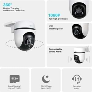 TP-Link Tapo C500 Yatay - Dikey Wi-Fi Dış Mekan Güvenlik Kamerası