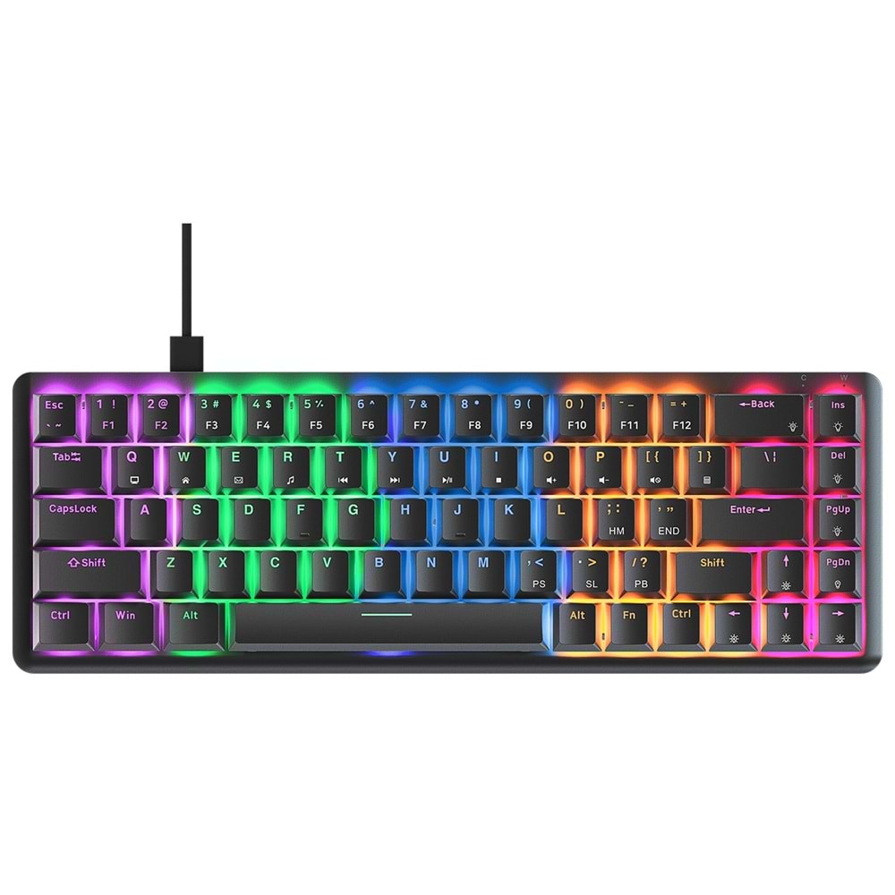 Rampage Rebel Siyah Low Profile Red Switch Mekanik Gaming (Oyuncu) Klavye