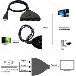 Hdmi Çoklayıcı Switch 3 Port Çoğaltıcı 4586