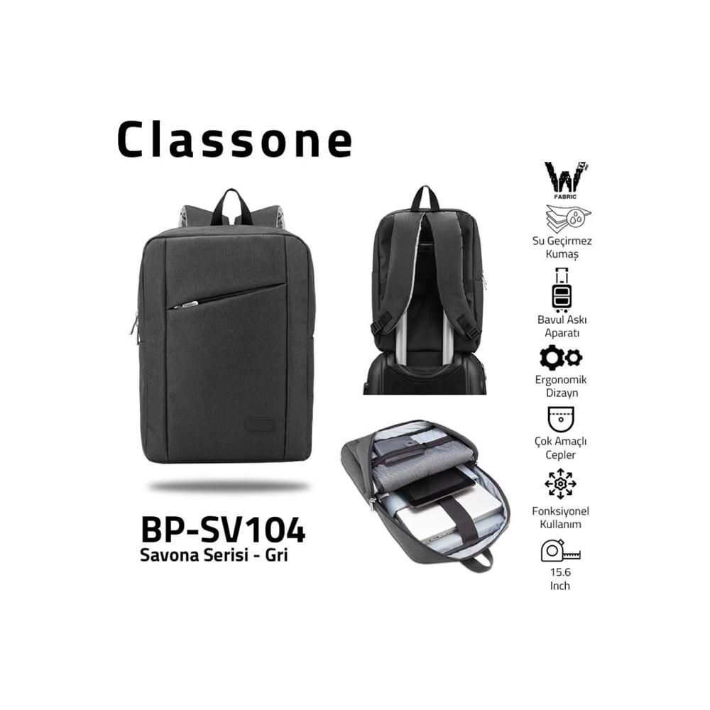 Classone BP-SV104 Savona Serisi WTXpro Su Geçirmez Kumaş 15.6