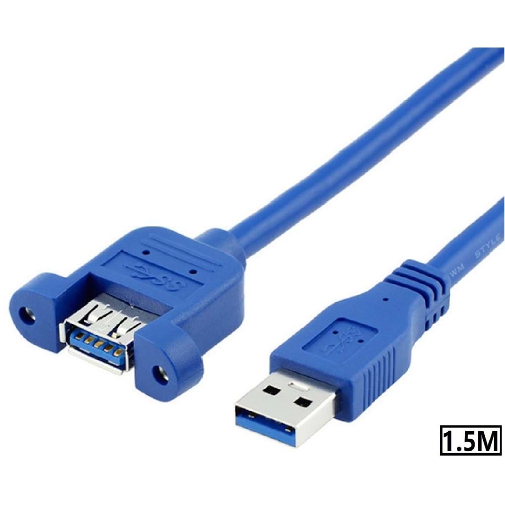 Usb 3.0 Panel Tipi Vida Girişli Dişi Erkek Uzatma Kablosu 1.5 Metre 4798