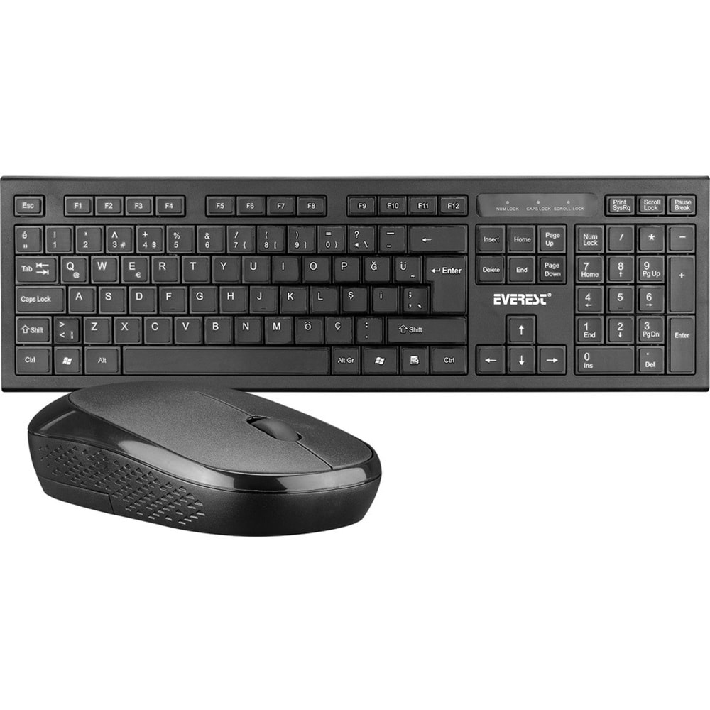 Everest KM-6121 Siyah Kablosuz Q Slim Klavye + Mouse Set