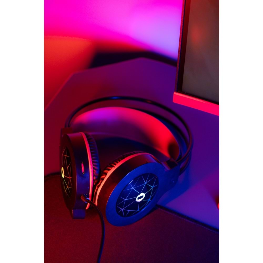 Snopy SN-GX7 CRAZY Siyah USB Ledli Mikrofonlu Oyuncu Kulaklığı